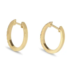 18ct Yellow Gold Diamond Hoop Earrings
