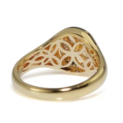 9ct Yellow Gold Diamond Moon and Stars Signet Ring