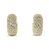 9ct Yellow Gold Diamond Pave Hoop Earrings