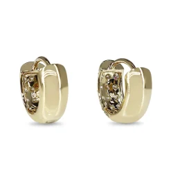 9ct Yellow Gold Diamond Pave Hoop Earrings