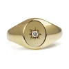 9ct Yellow Gold Diamond Signet Ring