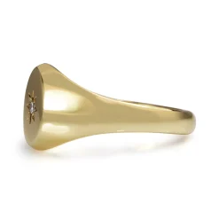 9ct Yellow Gold Diamond Signet Ring
