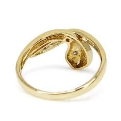18ct Yellow Gold Diamond Snake Ring