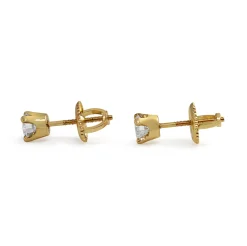 14ct Yellow Gold Diamond Stud Earrings