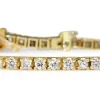 14ct Yellow Gold Diamond Tennis Bracelet