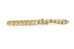 14ct Yellow Gold Diamond Tennis Bracelet