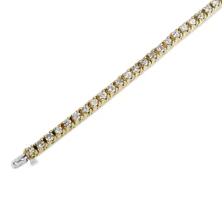 14ct Yellow Gold Diamond Tennis Bracelet