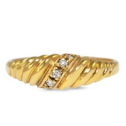 9ct Yellow Gold Diamond Twist Band Ring