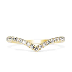18ct Yellow Gold Diamond 'V' Shaped Band Rind