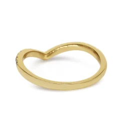 18ct Yellow Gold Diamond 'V' Shaped Band Rind