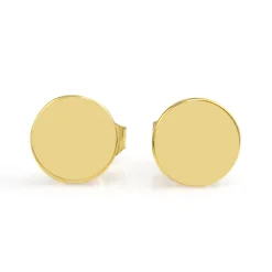 9ct Yellow Gold Disk Stud Earrings