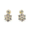 18ct Yellow Gold Drop Diamond Cluster Earrings