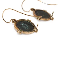14ct Yellow Gold Earrings with Antique Base Metal Coins