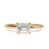 18ct Yellow Gold East West Emerald Cut 1.05ct Diamond Solitaire Ring