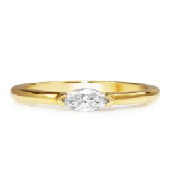 18ct Yellow Gold East West Marquise Solitaire Ring