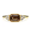 18ct Yellow Gold East West Champagne Diamond Ring