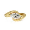 18ct Yellow Gold East West Marquise Diamond Twist Solitaire Ring