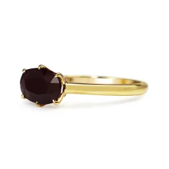 18ct Yellow Gold East West Style Ruby Ring