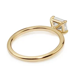 18ct Yellow Gold East West Emerald Cut 1.05ct Diamond Solitaire Ring