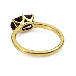 18ct Yellow Gold East West Style Ruby Ring