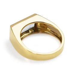 18ct Yellow Gold East West Set Aquamarine Ring