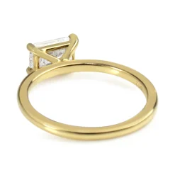 18ct Yellow Gold East West Emerald Cut 1.00ct Diamond Solitaire Ring