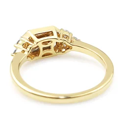 18ct Yellow Gold East West Champagne Diamond Ring