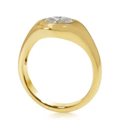 18ct Yellow Gold East West Bezel Set Oval Diamond Solitaire Ring