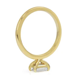 18ct Yellow Gold East West Emerald Cut Diamond Ring