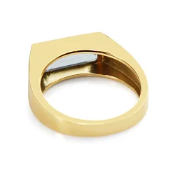 18ct Yellow Gold East West Set Aquamarine Ring