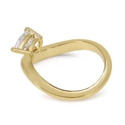 18ct Yellow Gold East West Pear Diamond Twist Diamond Ring