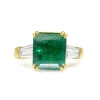 14ct Yellow Gold Emerald and Diamond Ring