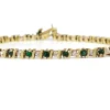 14ct Yellow Gold Emerald and Diamond Bracelet