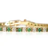 14ct Yellow Gold Emerald and Diamond Bracelet