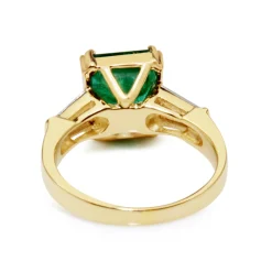 14ct Yellow Gold Emerald and Diamond Ring