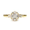 18ct Yellow Gold Emerald Cut Diamond Cluster Ring