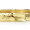 9ct Yellow Gold Engraved Round Bangle