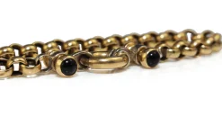 9ct Yellow Gold Estate Belcher Link Bracelet with Onyx