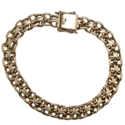 9ct Yellow Gold Estate Fancy Flat Link Bracelet