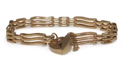 9ct Yellow Gold Estate Gate Link Bracelet