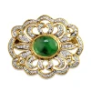 18ct Yellow Gold Estate Jade and Diamond Brooch