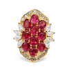 18ct Yellow Gold Estate Ruby and Cubic Zirconia Ring