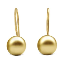 9ct Yellow Gold Euro Ball Drop Earrings
