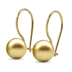 9ct Yellow Gold Euro Ball Drop Earrings