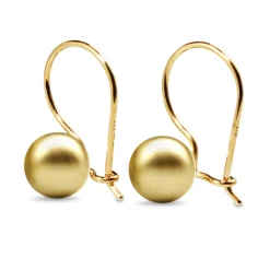 9ct Yellow Gold Euro Ball Drop Earrings
