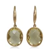 9ct Yellow Gold Faceted Quartz Earrings
