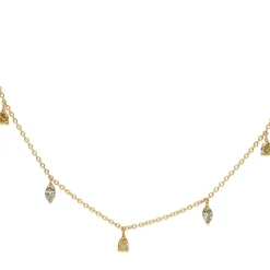 18ct Yellow Gold Fancy Colour and Shapes Diamond Necklace