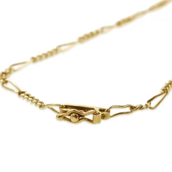 18ct Yellow Gold Fancy Curb Link Chain Necklace