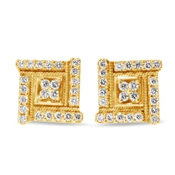 18ct Yellow Gold Fancy Diamond Stud Earrings