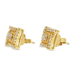 18ct Yellow Gold Fancy Diamond Stud Earrings